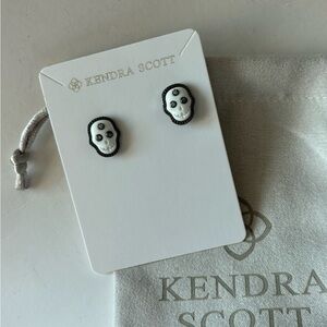 Kendra Scott Black and White Skull Earrings